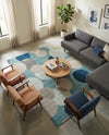 Chromatic Oasis Collection Area Rug -  Zephyr Rectangle Blue  lifestyle 35