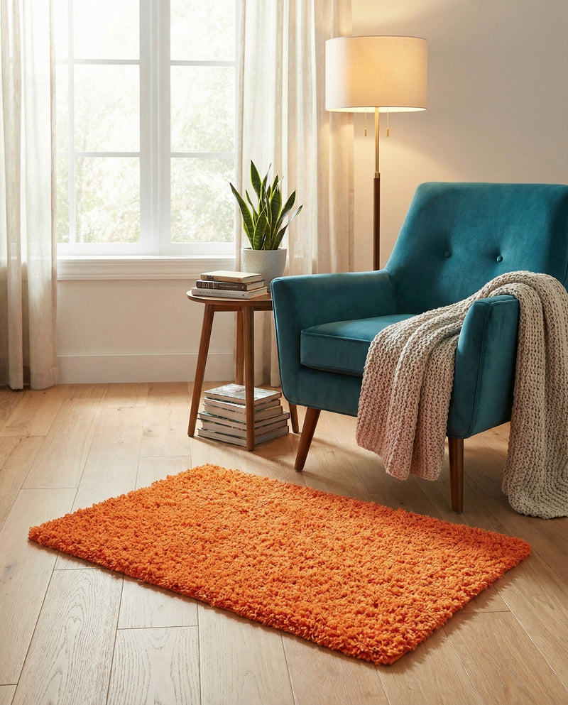 Plush Oasis Collection Area Rug - Serenity (Tiger Orange) Rectangle Tiger Orange  lifestyle 17