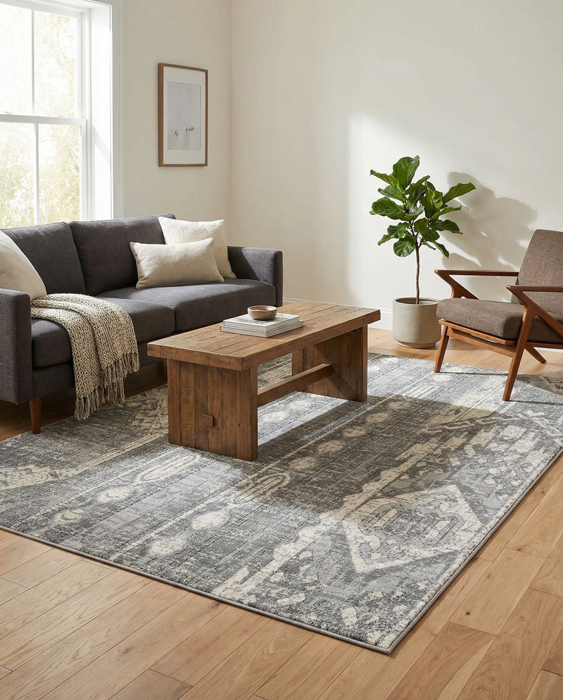 Cascade Range Collection Area Rug - Hood (Gray) Rectangle Gray  lifestyle 31