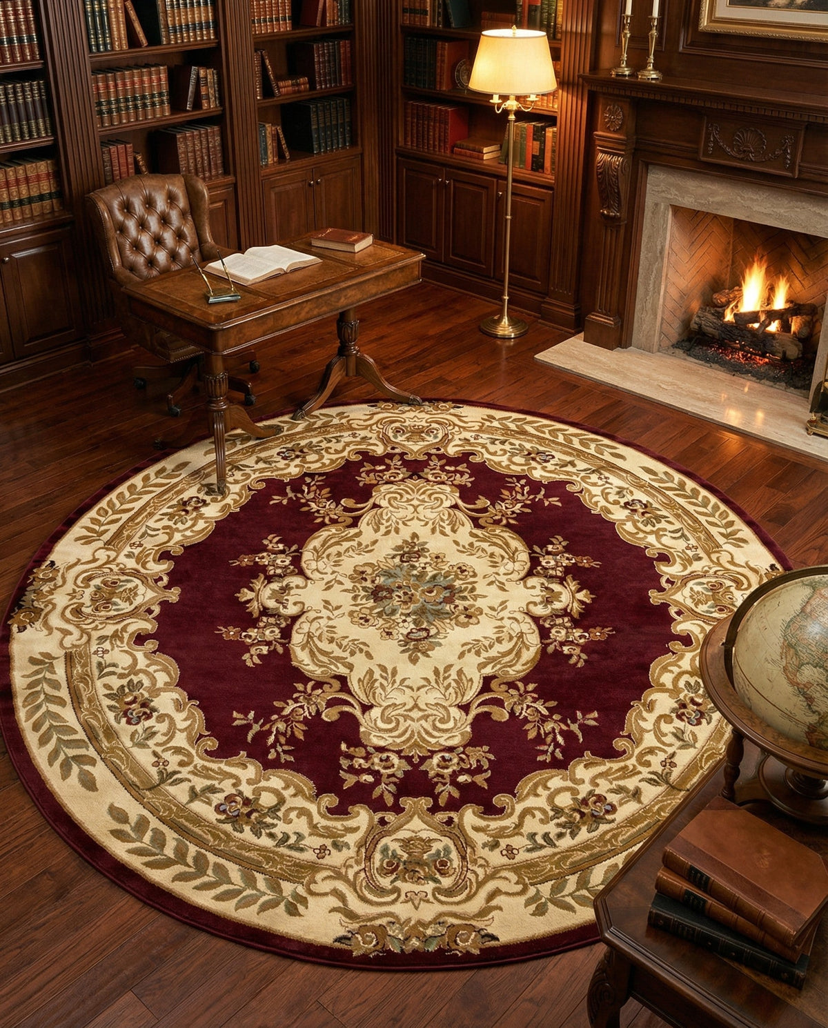 Versailles Elegance Collection Area Rug -  Vincennes Round Red  lifestyle 134