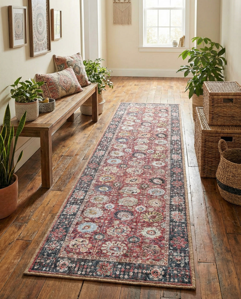 Heritage Elegance Collection Area Rug -  Gatchina Runner Vintage Red  lifestyle 73