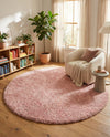 Alpine Plush Collection Area Rug -  Cortina (Dusty Rose) Round Dusty Rose  lifestyle 60