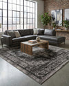 Geneva Terrace Collection Area Rug -  Vevey Rectangle Gray  lifestyle 18