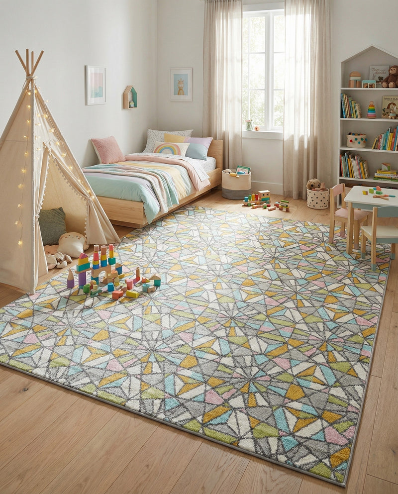 Wonder Tykes Collection Area Rug -  Chromatic Rectangle Multi  lifestyle 12