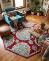 Arcadia Rugs Collection Area Rug -  Atlantis (Red) Octagon Red  lifestyle 70