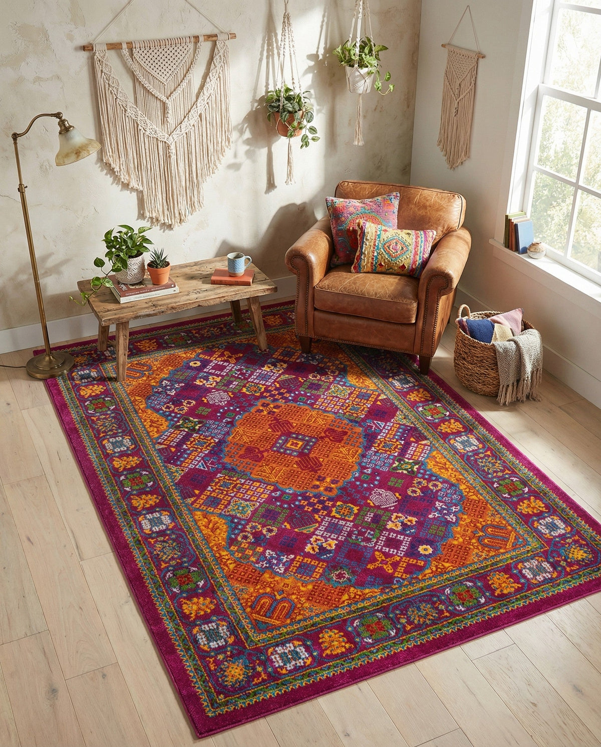 Caribbean Cove Collection Area Rug -  Mustique Rectangle Fuchsia  lifestyle 51