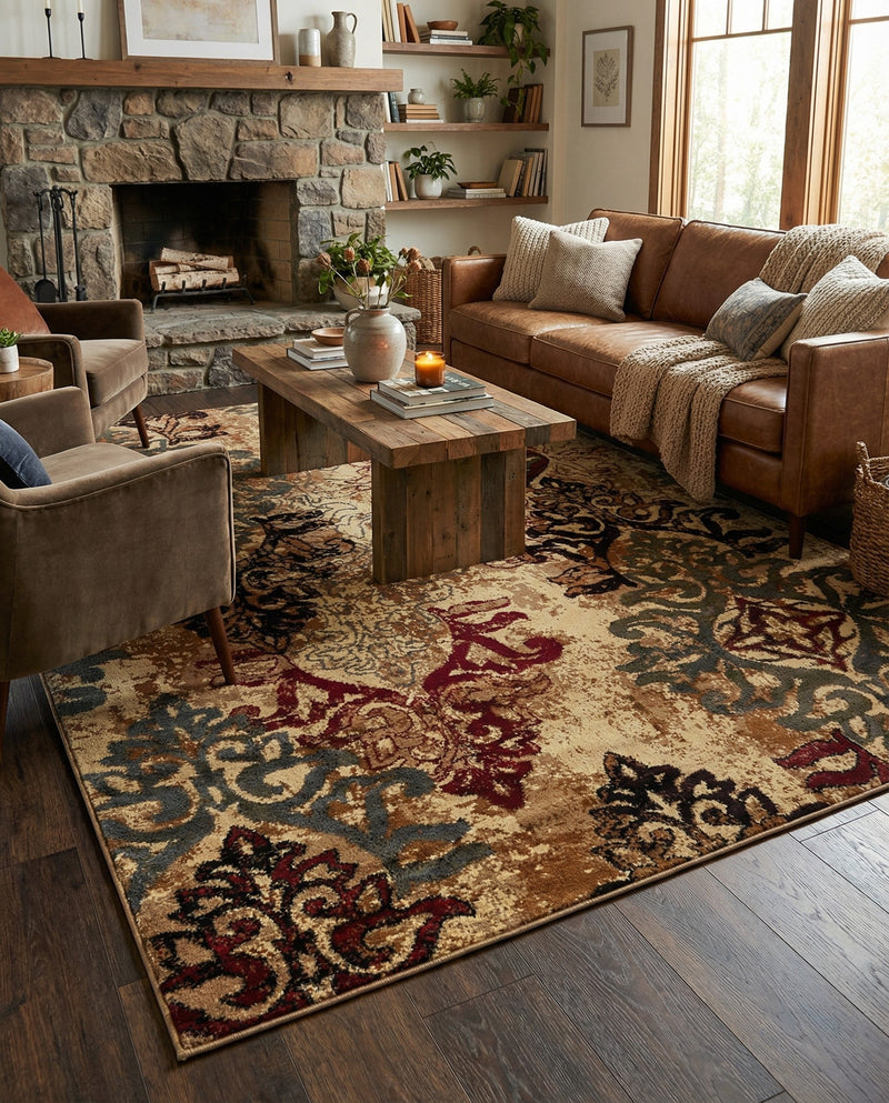 Bistro Lounge Collection Area Rug -  Piccolo Rectangle Beige  lifestyle 19