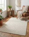 Trellis Wool Collection Area Rug - Cobbles Rectangle Ivory  lifestyle 7