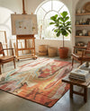 Savannah Threads Collection Area Rug -  Taklamakan Rectangle Multi  lifestyle 16