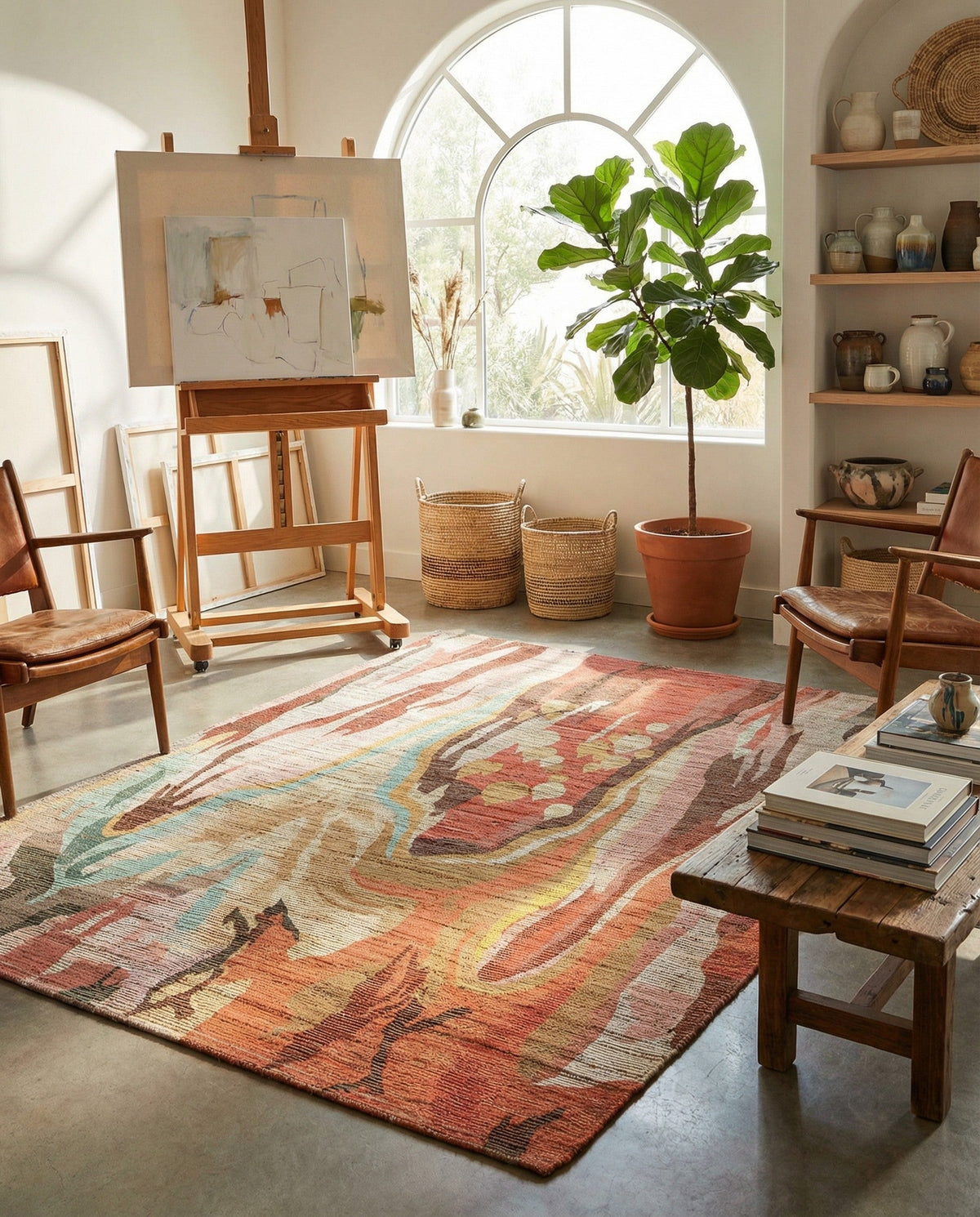 Savannah Threads Collection Area Rug -  Taklamakan Rectangle Multi  lifestyle 16