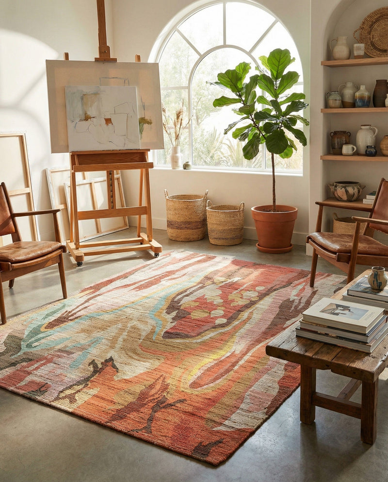 Savannah Threads Collection Area Rug -  Taklamakan Rectangle Multi  lifestyle 16