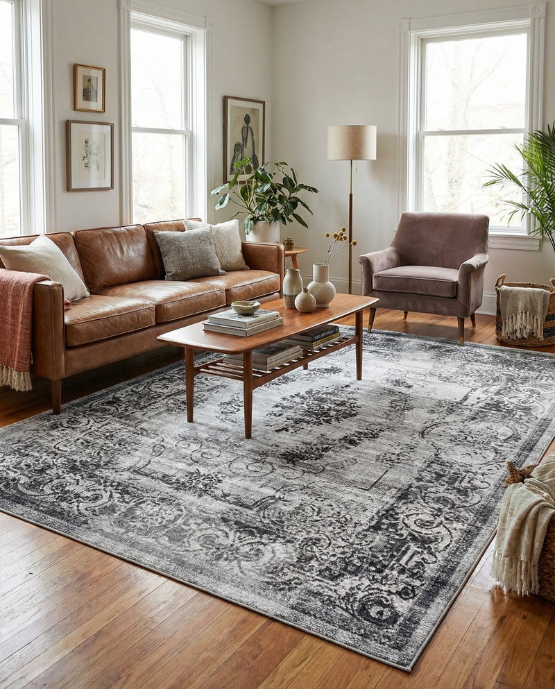 Copenhagen Comfort Collection Area Rug -  Roskilde Rectangle Gray  lifestyle 32