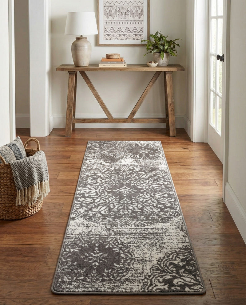 Riviera Elegance Collection Area Rug -  Monaco (Light Gray) Runner Light Gray  lifestyle 75