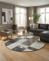 Autumn Meadow Collection Area Rug -  Sycamoreside (Gray) Round Gray  lifestyle 29