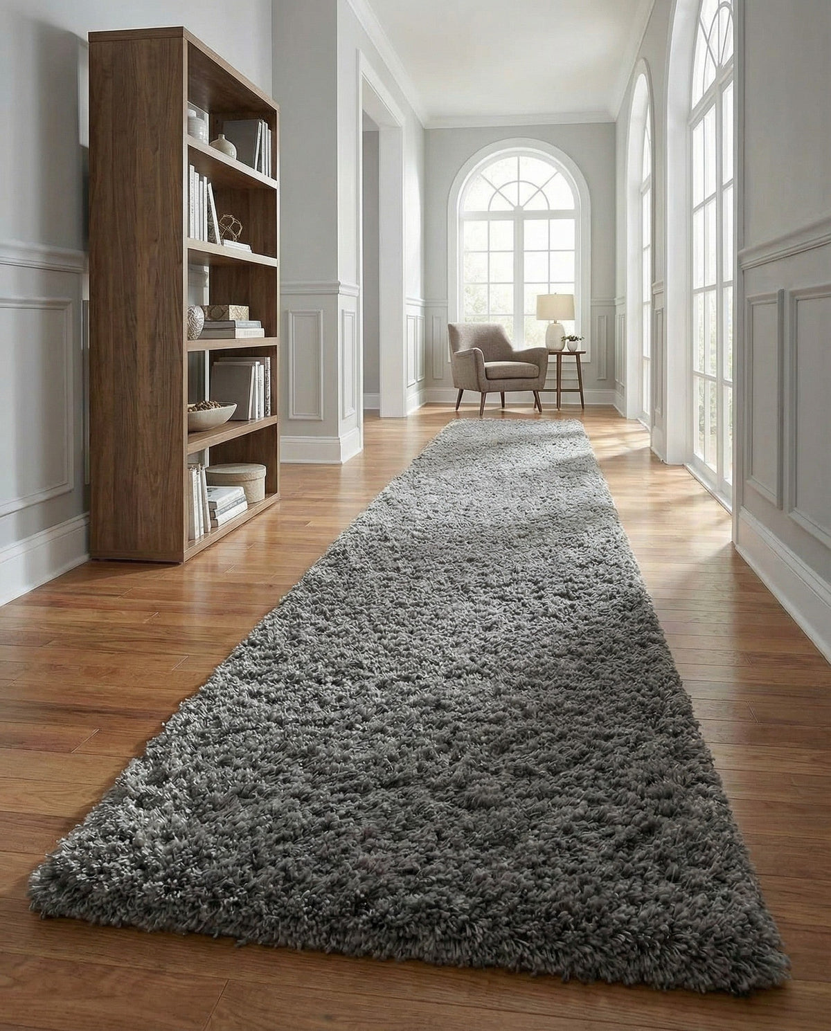 Eternal Plush Oasis Collection Area Rug -  Tranquility (Smoke) Runner Smoke  lifestyle 76