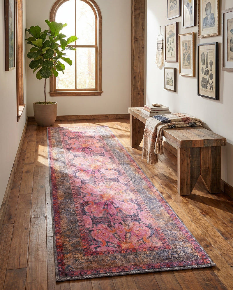 Maranta Collection Area Rug - Paramaribo Runner Pink  lifestyle 52