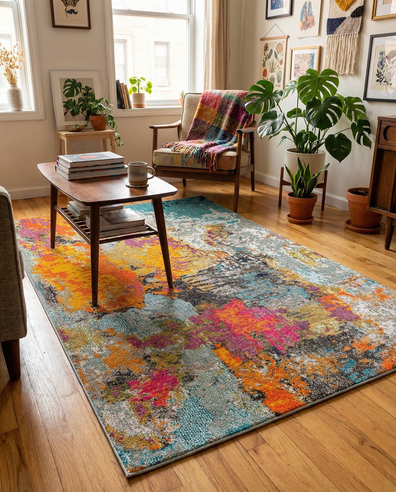 Colorburst Oasis Collection Area Rug -  Spectrum Rectangle Multi  lifestyle 22