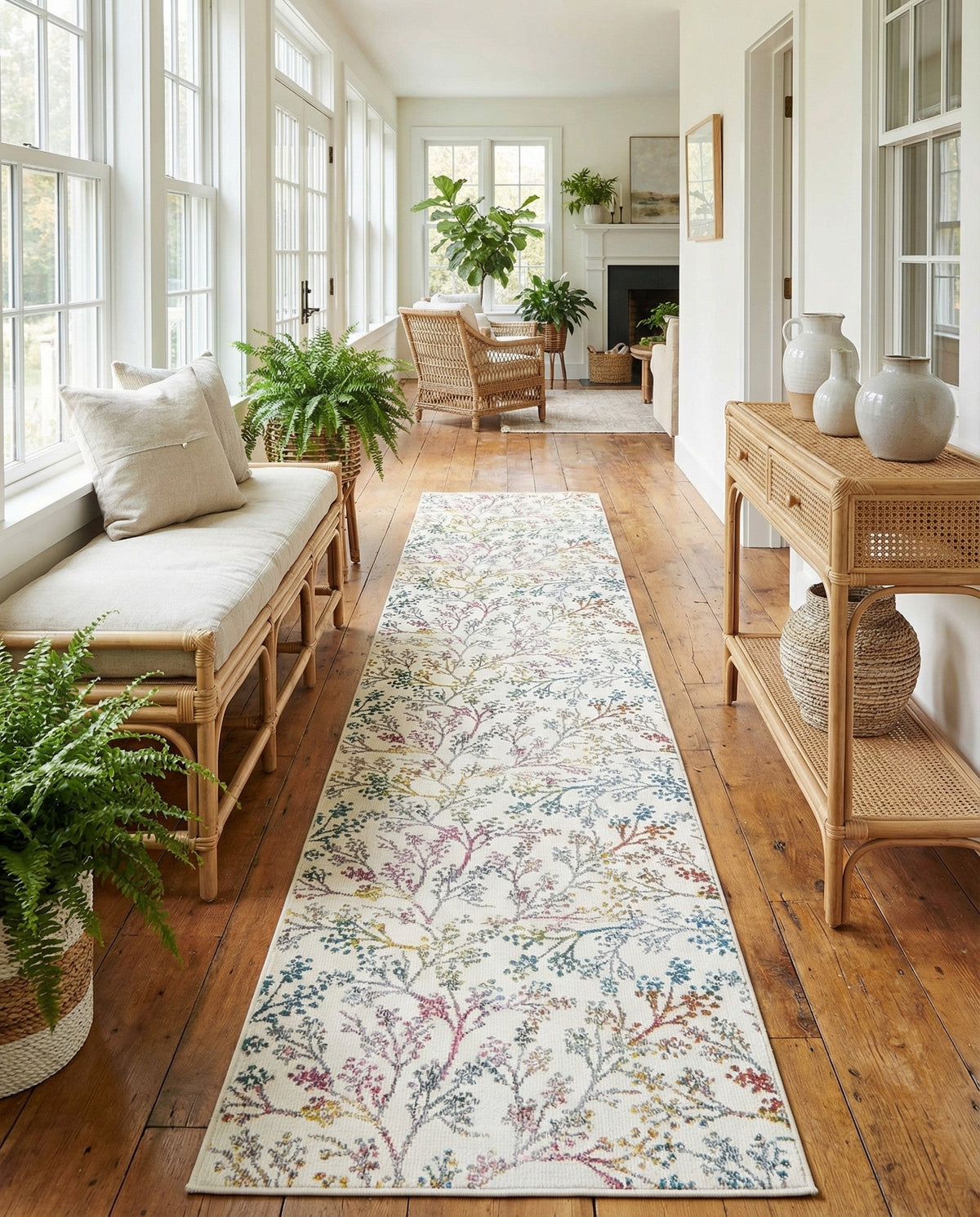 Meadow Breeze Collection Area Rug -  Sunbeam Runner Ivory  lifestyle 133