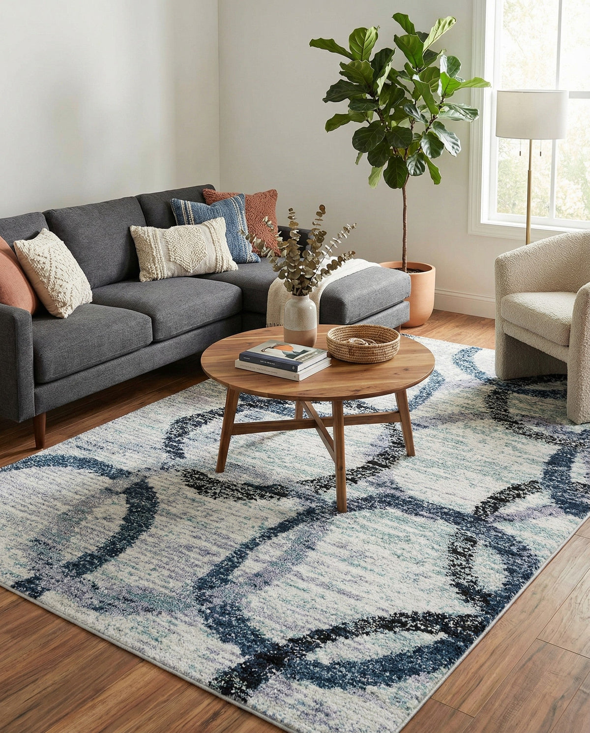 Santa Fe Trails Collection Area Rug -  Taos Rectangle Ivory  lifestyle 15