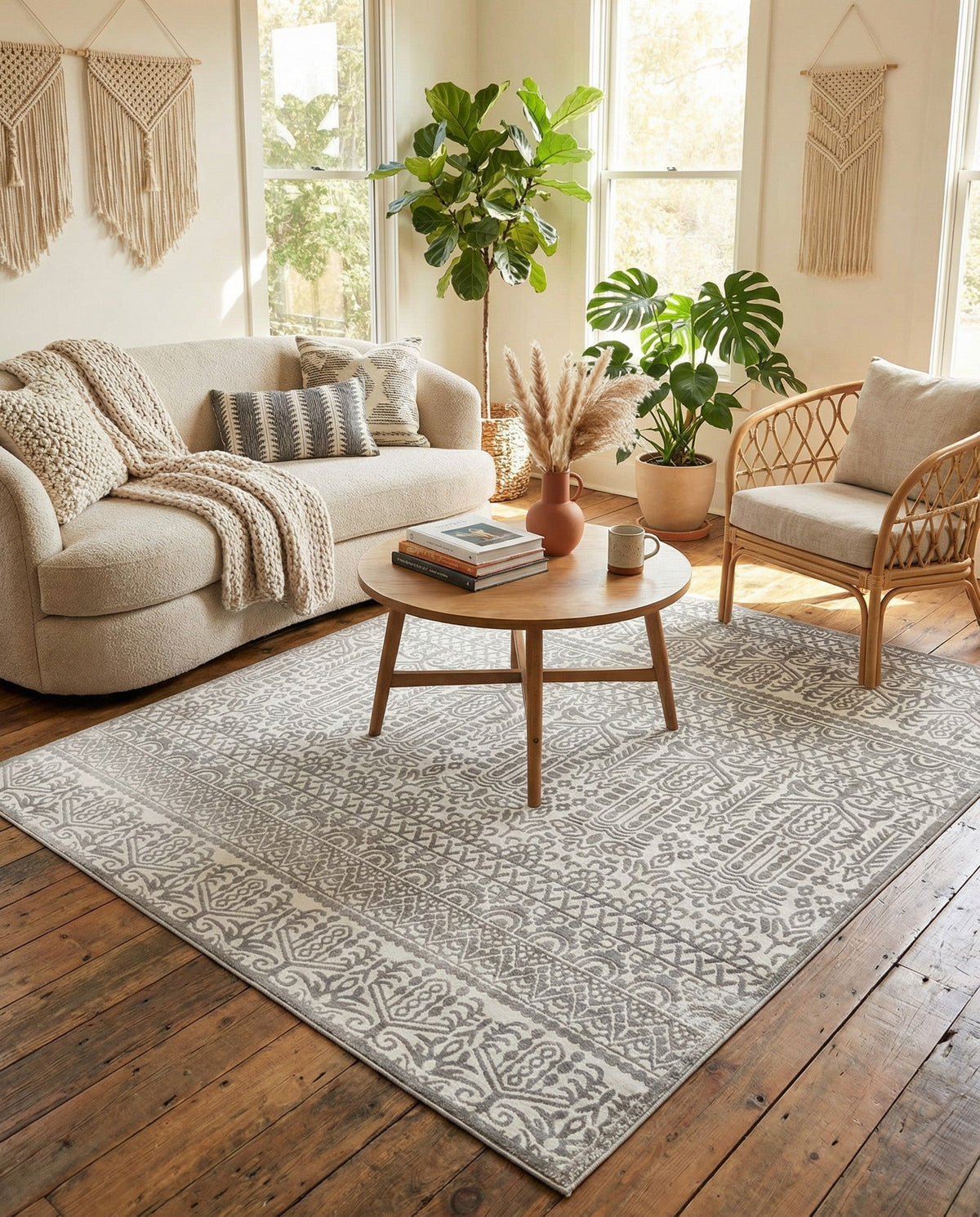 Metro Heights Collection Area Rug -  Chelsea Square Gray  lifestyle 136