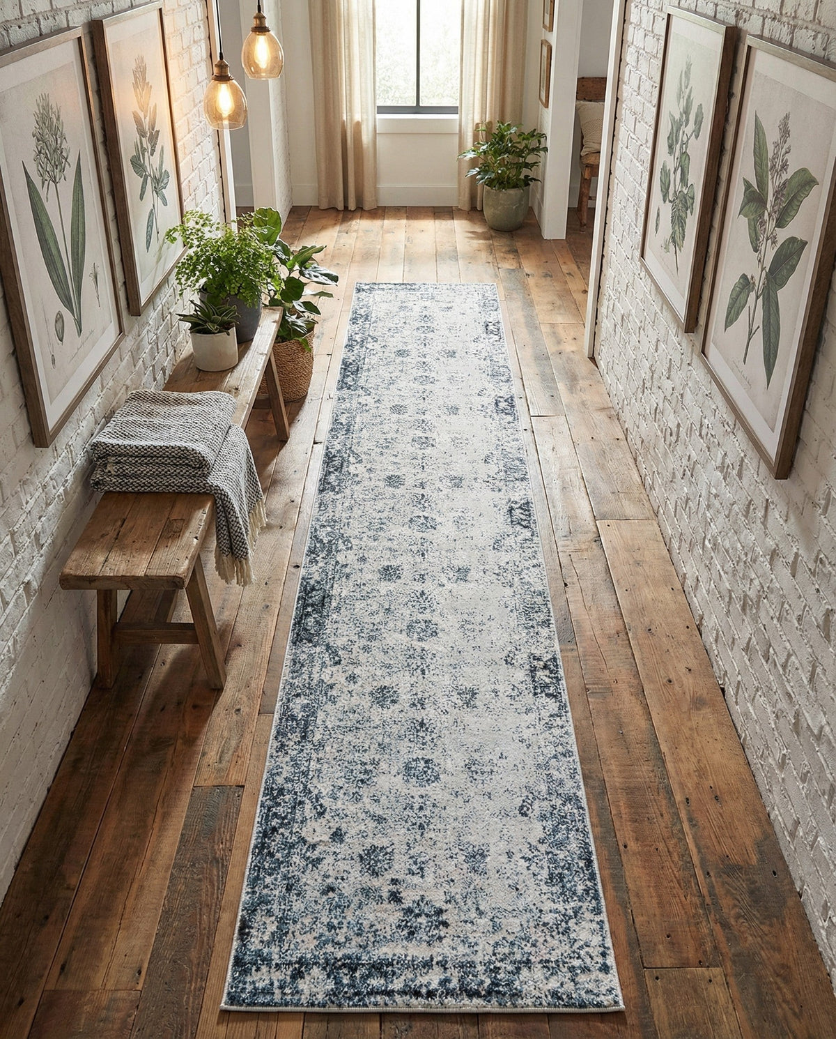 Riviera Elegance Collection Area Rug - Antibes (Light Blue) Runner Light Blue  lifestyle 107