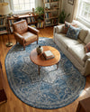 Mykonos Manor Collection Area Rug -  Tinos (Blue) Oval Blue  lifestyle 77