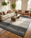Mediterranean Lattice Collection Area Rug -  Casablanca (Black and White) Rectangle Black and White  lifestyle 7