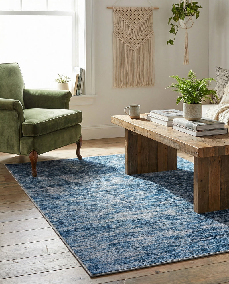 Sahara Essence Collection Area Rug - Oasis (Blue) Rectangle Blue  lifestyle 12