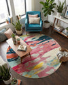 Marrakesh Elegance Collection Area Rug -  Skhirat Round Pink  lifestyle 75