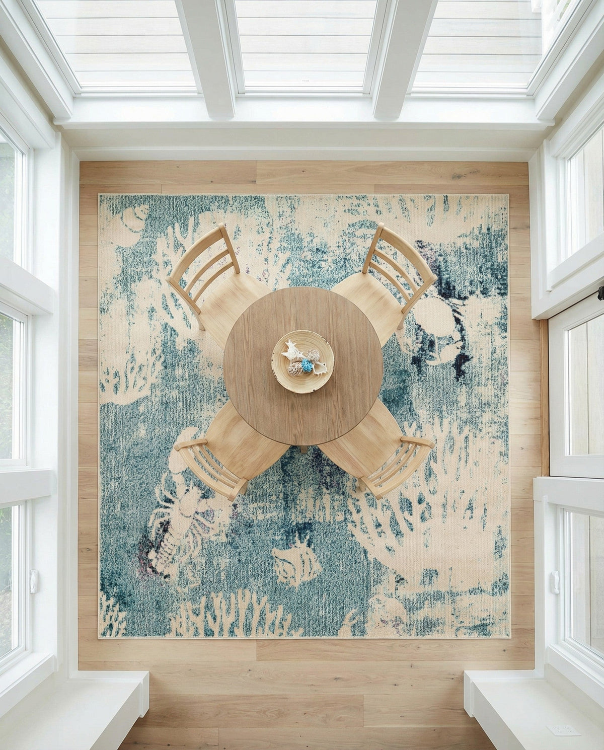 Sorrento Shores Collection Area Rug -  Vico Square Light Blue  lifestyle 60