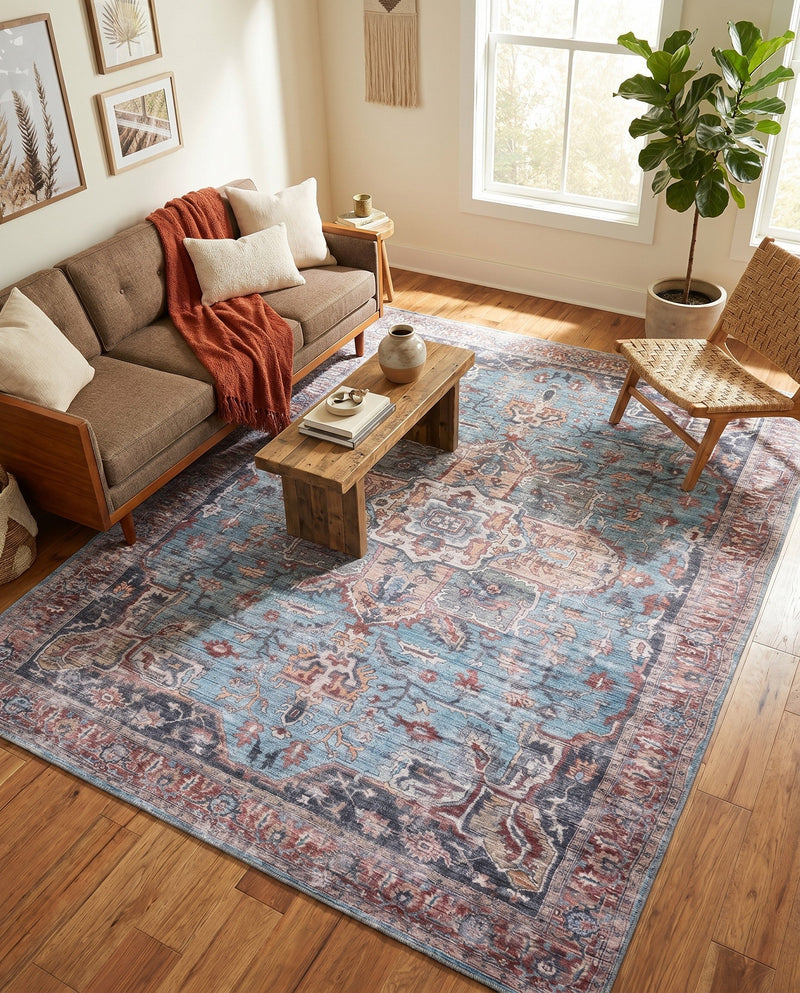 Zahara Oasis Collection Area Rug -  Casablanca Rectangle Blue  lifestyle 18
