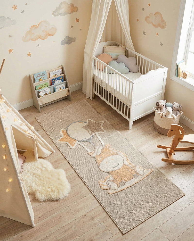 Wonder Tykes Collection Area Rug - Enchanted Runner Peach Blossom  lifestyle 48