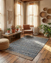 Tulum Trellis Collection Area Rug - Shoreline Rectangle Denim blue  lifestyle 49