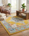 Beverly Grove Collection Area Rug -  Fairfax (Yellow) Square Yellow  lifestyle 63