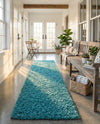 Plush Oasis Collection Area Rug - Serenity (Deep Aqua Blue) Runner Deep Aqua Blue  lifestyle 67