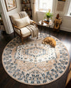 Cambridge Classics Collection Area Rug -  Pembroke (Beige) Round Beige  lifestyle 51