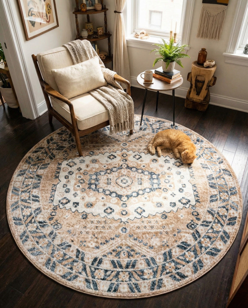 Cambridge Classics Collection Area Rug -  Pembroke (Beige) Round Beige  lifestyle 51