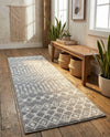 Mediterranean Lattice Collection Area Rug - Santorini (Gray) Runner Gray  lifestyle 44