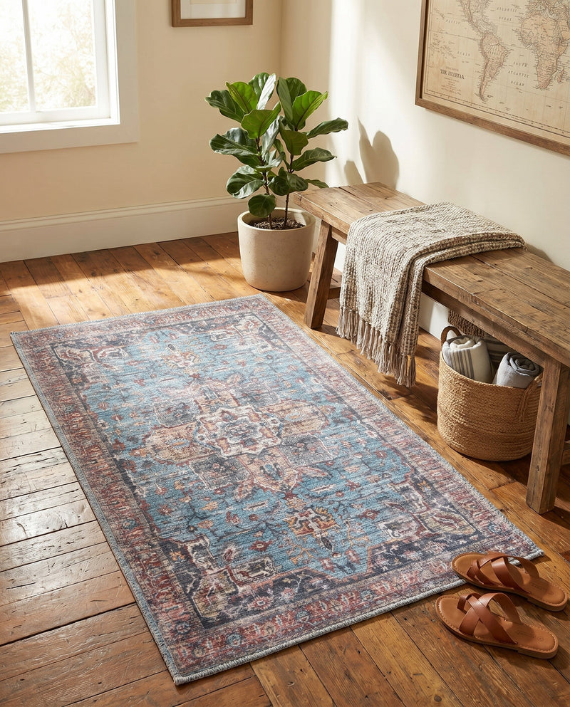 Zahara Oasis Collection Area Rug -  Casablanca Rectangle Blue  lifestyle 9