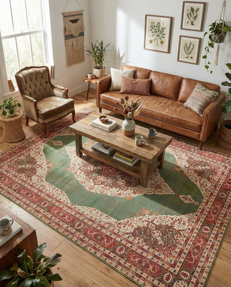 Caribbean Breeze Collection Area Rug -  Windward Rectangle Green  lifestyle 57