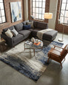 Copenhagen Edge Collection Area Rug - Nyhavn Rectangle Blue  lifestyle 55