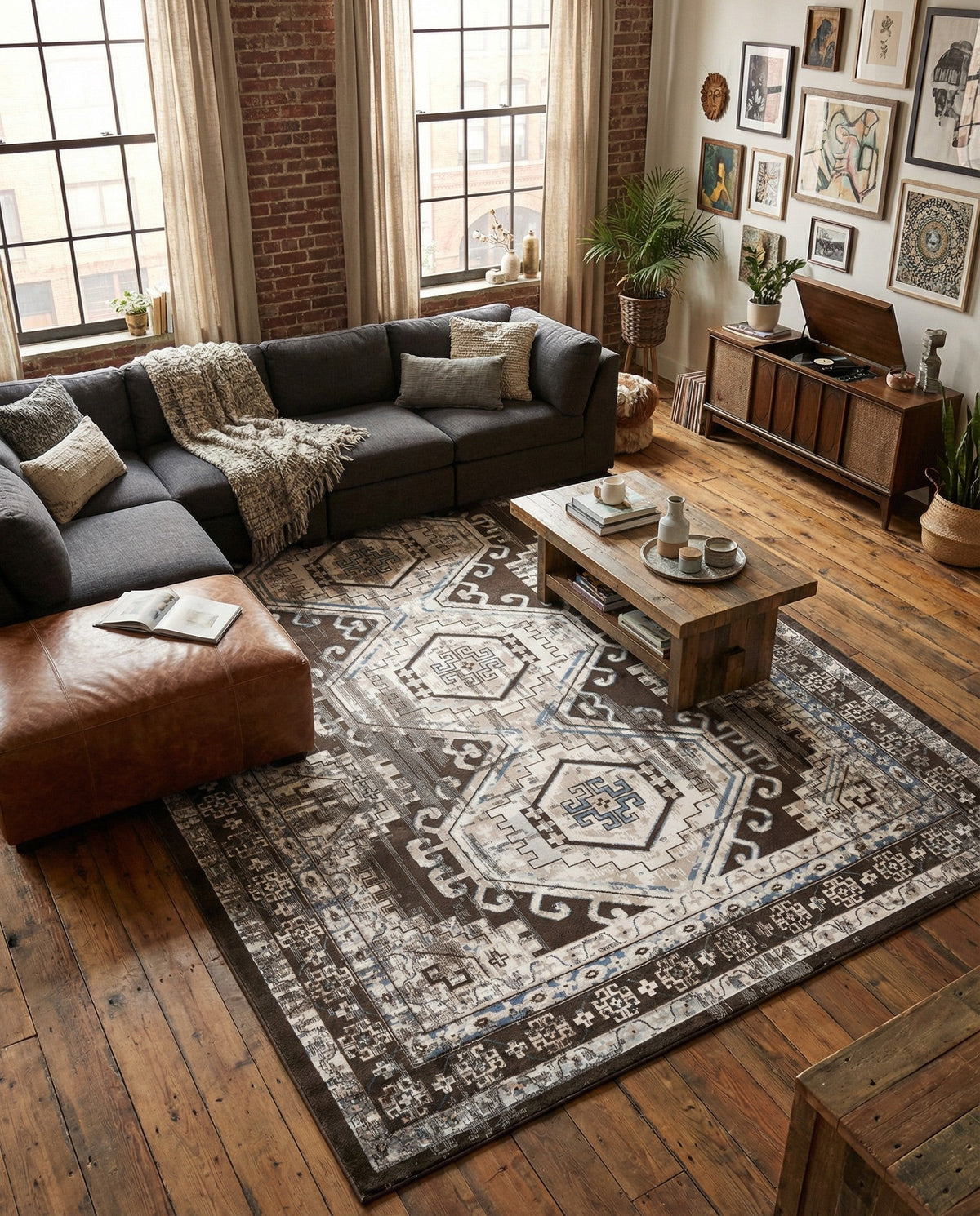 Savannah Elegance Collection Area Rug -  Tybee (Gray) Rectangle Gray  lifestyle 27