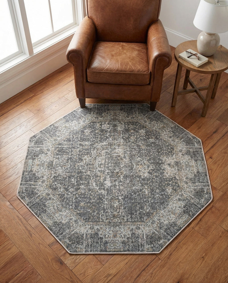 Caribbean Breeze Collection Area Rug -  Utila Octagon Fume Gray  lifestyle 75