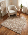 Berber Lattice Shag Collection Area Rug - Atlas (Light Brown) Square Light Brown  lifestyle 68