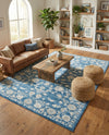 Charleston Elegance Collection Area Rug -  Seaport (Blue) Rectangle Blue  lifestyle 12