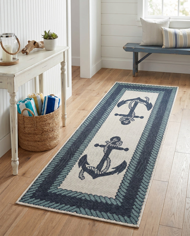 Seaside Haven Rugs Collection Area Rug -  Coralreef Runner Navy Blue  lifestyle 87