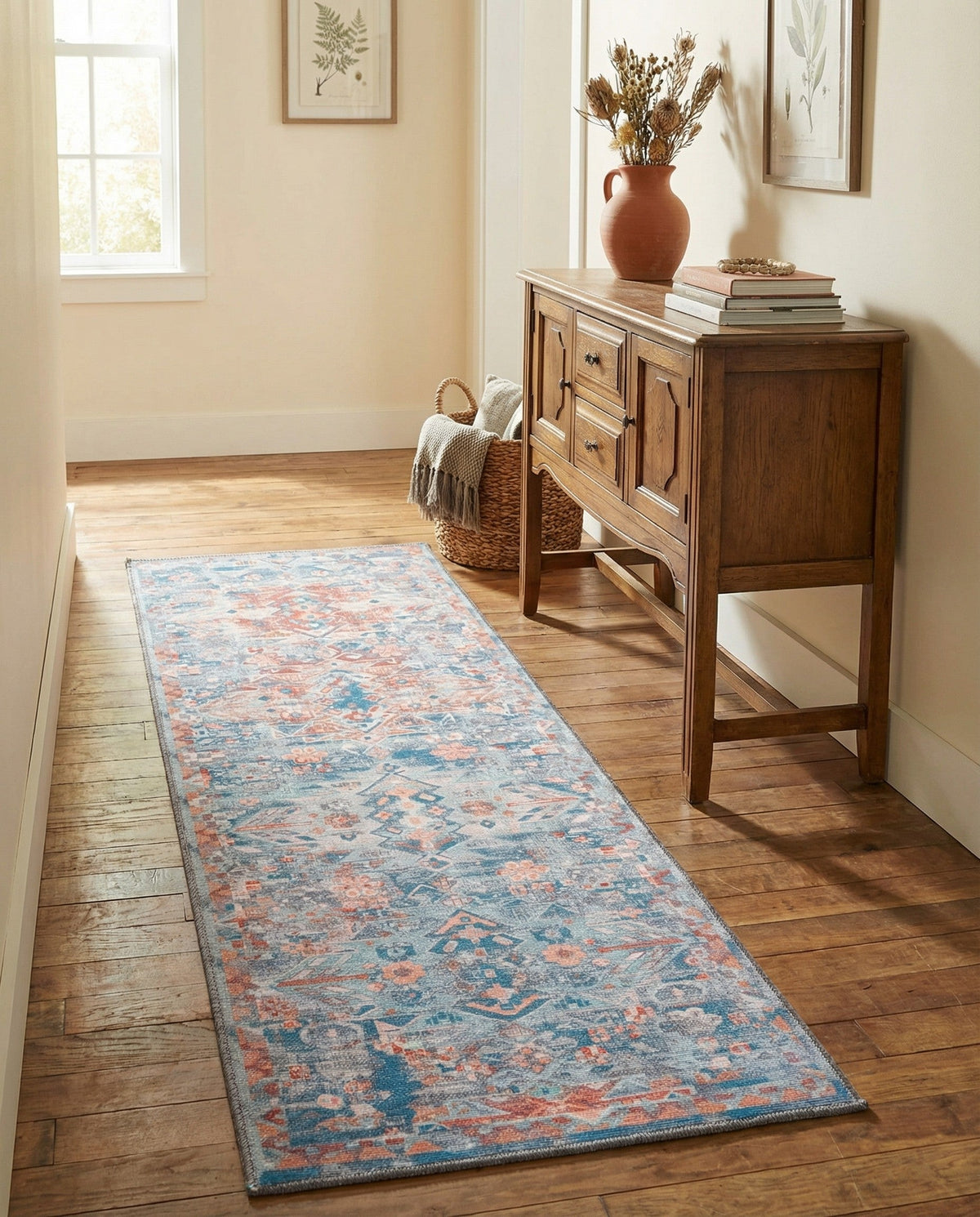 Heritage Elegance Collection Area Rug -  Potala Runner Blue  lifestyle 105
