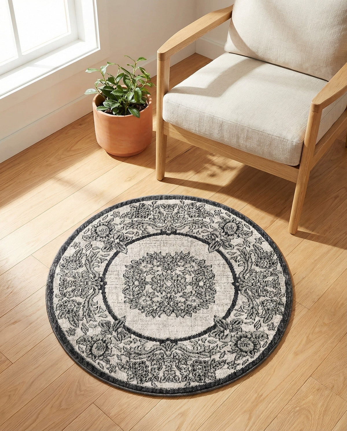 Heritage Harbor Collection Area Rug -  Seabreeze Round Ivory  lifestyle 166