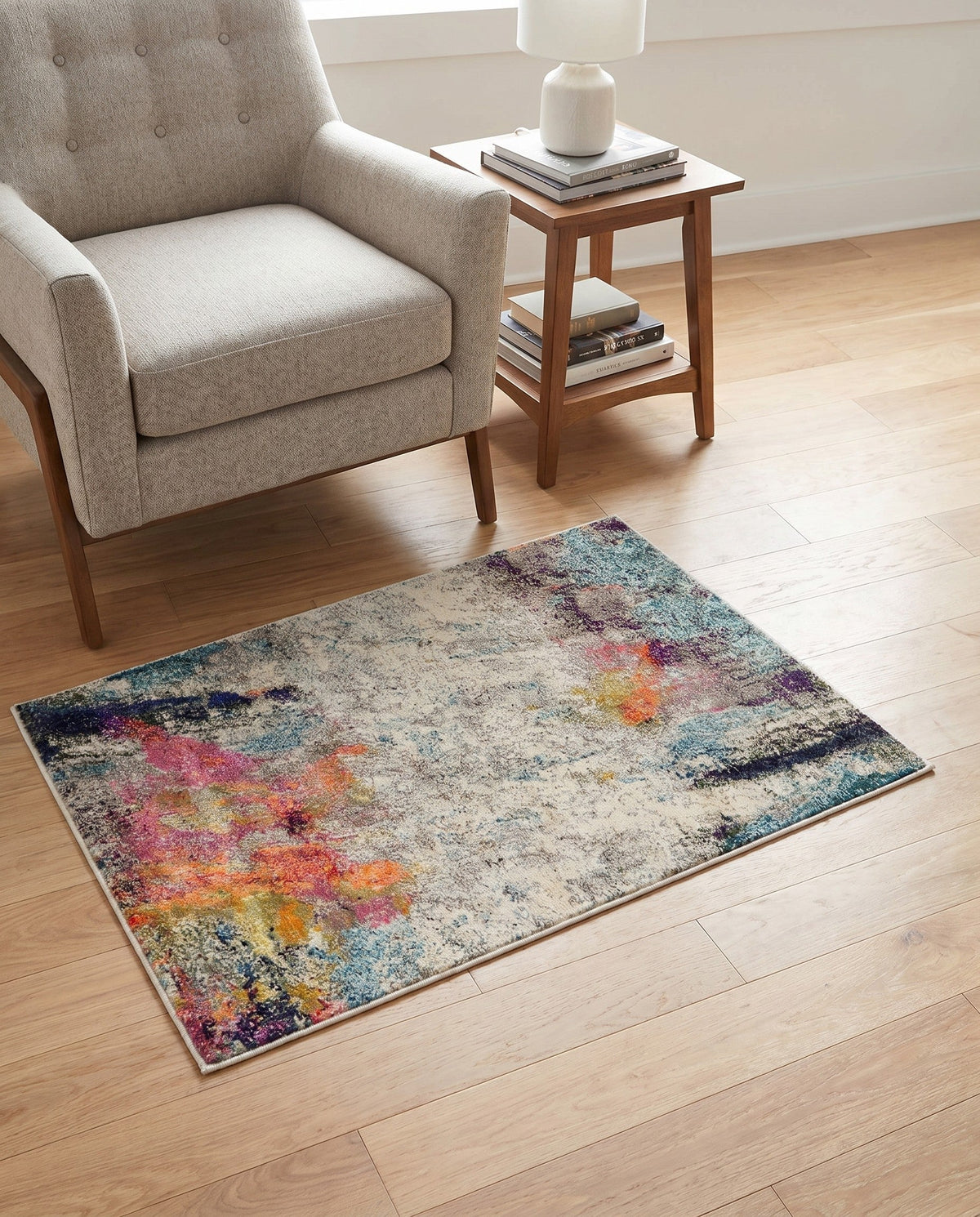 Chromatic Oasis Collection Area Rug -  Azure Rectangle Beige  lifestyle 40