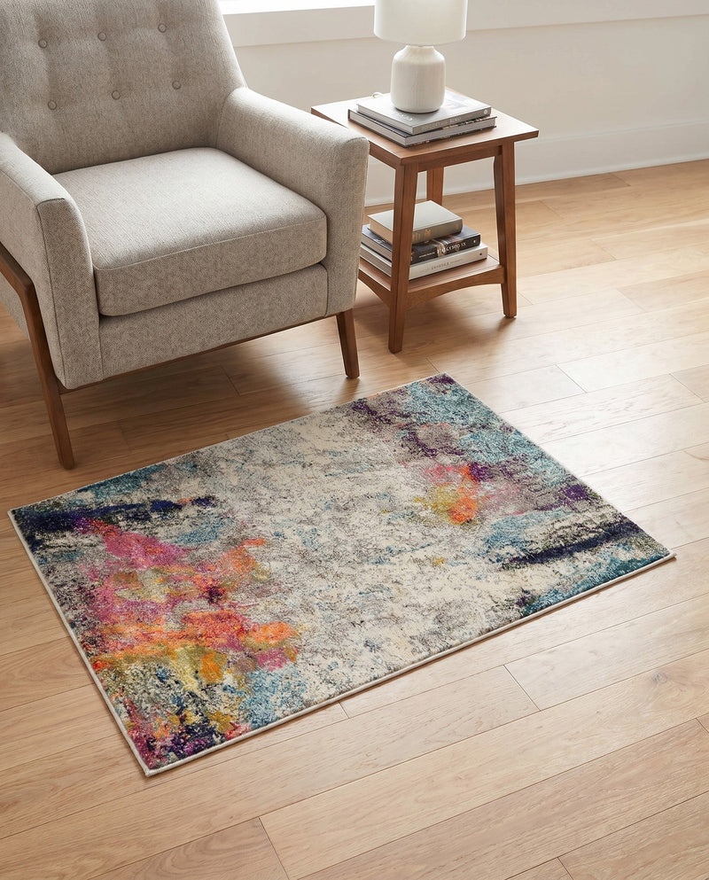 Chromatic Oasis Collection Area Rug -  Azure Rectangle Beige  lifestyle 40
